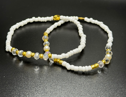 White & Gold Anklet