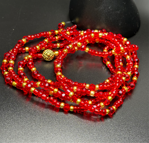Red & Gold Waist Beads