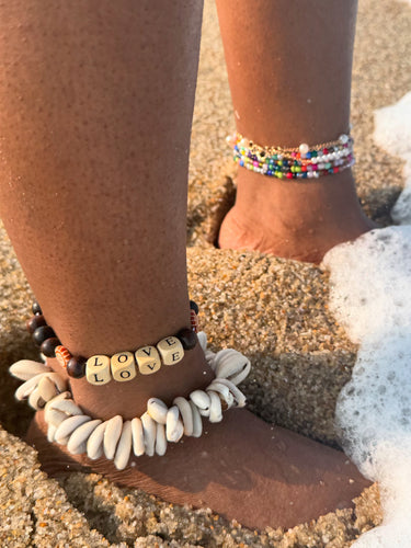 Left Ankle ( Love Anklet) & Seashell Anklet