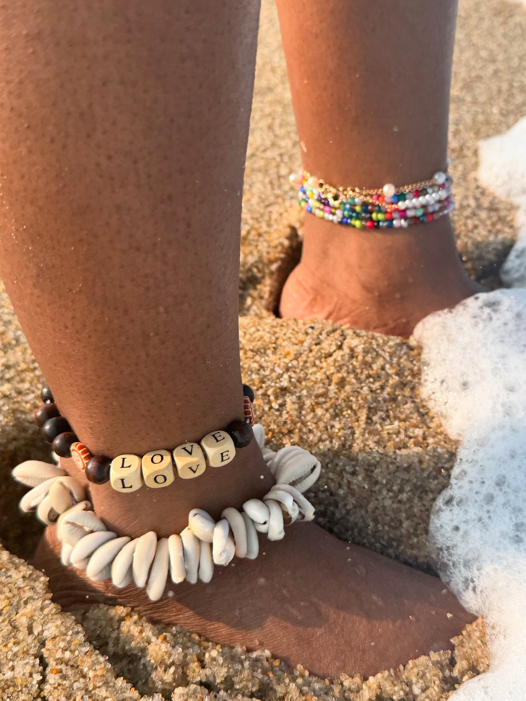 Left Ankle ( Love Anklet) & Seashell Anklet