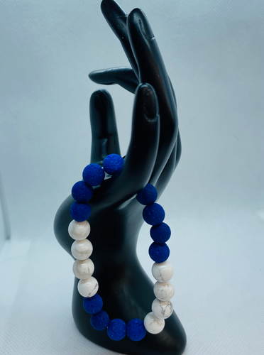 Blue Lava Stone & White Howlite