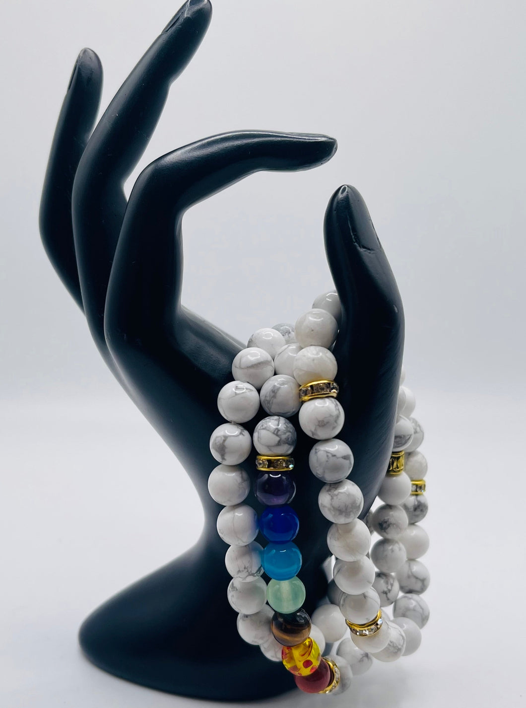 White Howlite Chakra Set